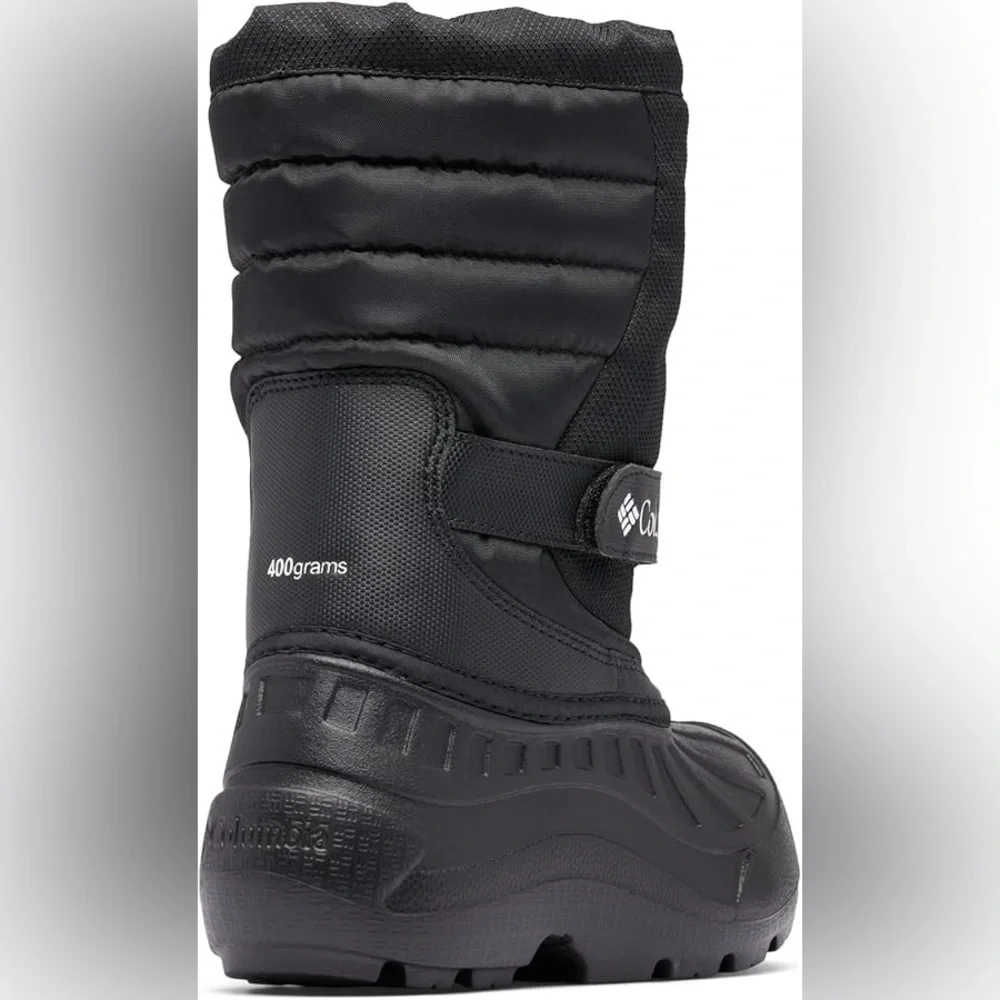 NWT  Columbia Youth Powderbug Snowlite Waterproof Snow Boot, Black/White